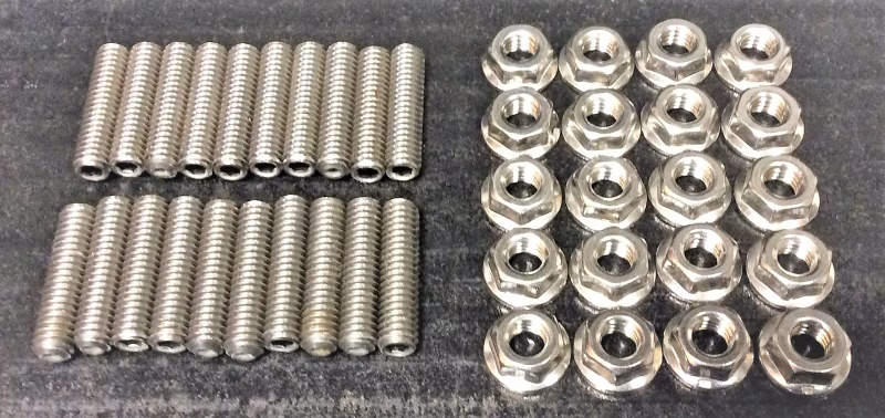 OS10112 Oil Pan Stud Kit Stainless, (w/ serrated locking nuts)