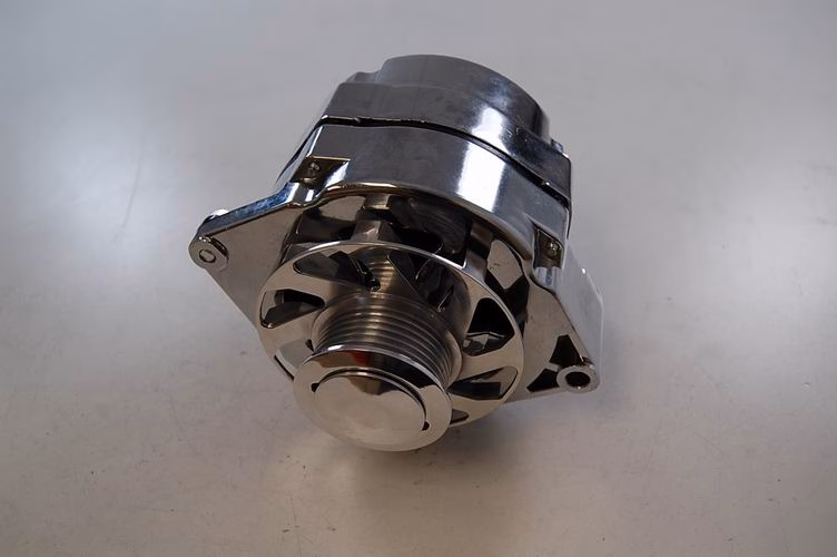 PB60313 Chrome One Wire Alternator W/Serpentine Pulley