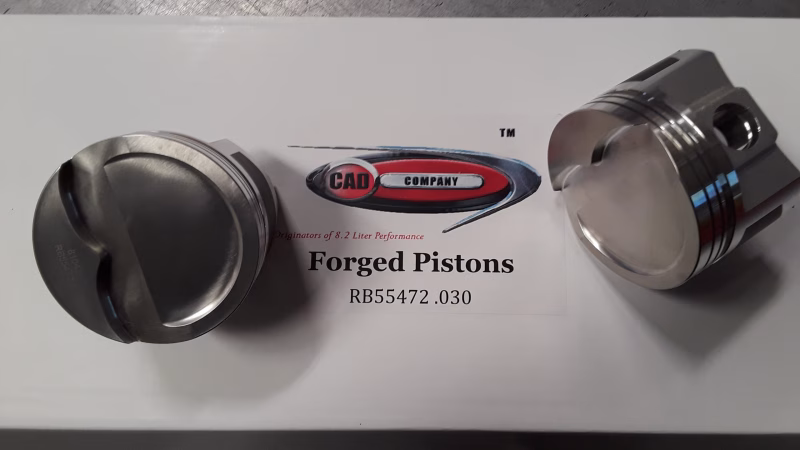 RB55472 10:1 Forged Pistons - 472 CID w/ 76cc Heads - D-Dish