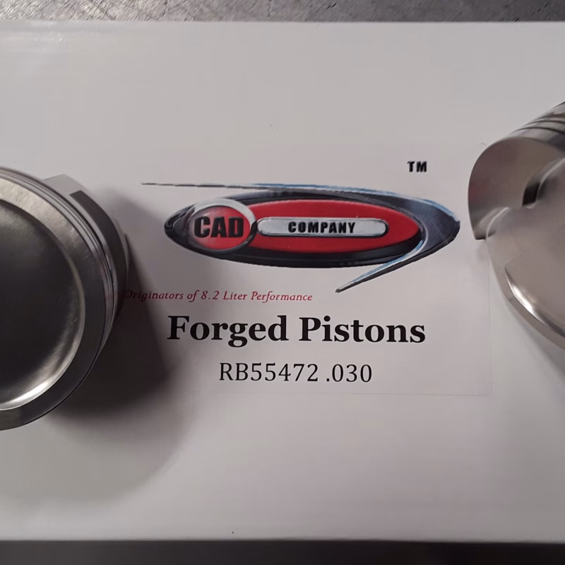 RB55472 10:1 Forged Pistons - 472 CID w/ 76cc Heads - D-Dish